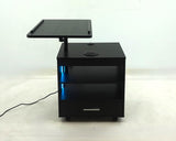 Lerma Black Ash 1-drawer Adjustable Tray Top Nightstand With Speaker - Ornate Home