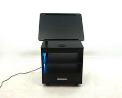 Lerma Black Ash 1-drawer Adjustable Tray Top Nightstand With Speaker - Ornate Home