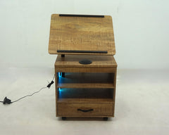 Lerma Mango 1-drawer Adjustable Tray Top Nightstand With Speaker - Ornate Home