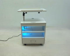 Lerma White High Gloss 1-drawer Adjustable Tray Top Nightstand With Speaker - Ornate Home