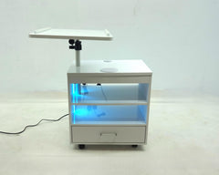 Lerma White High Gloss 1-drawer Adjustable Tray Top Nightstand With Speaker - Ornate Home