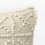 Leroy Cream 18x18 Raised Pattern Detail Pillow Cover - Ornate Home