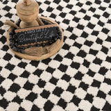 Leryn Black & White Checkered Area Rug - Ornate Home