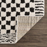Leryn Black & White Checkered Area Rug - Ornate Home