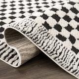 Leryn Black & White Checkered Area Rug - Ornate Home