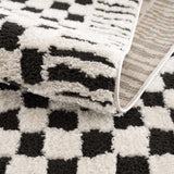 Leryn Black & White Checkered Area Rug - Ornate Home