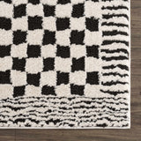 Leryn Black & White Checkered Area Rug - Ornate Home