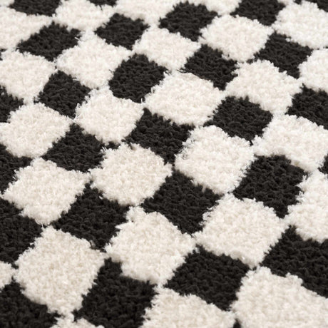 Leryn Black & White Checkered Area Rug - Ornate Home