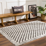 Leryn Black & White Checkered Area Rug - Ornate Home