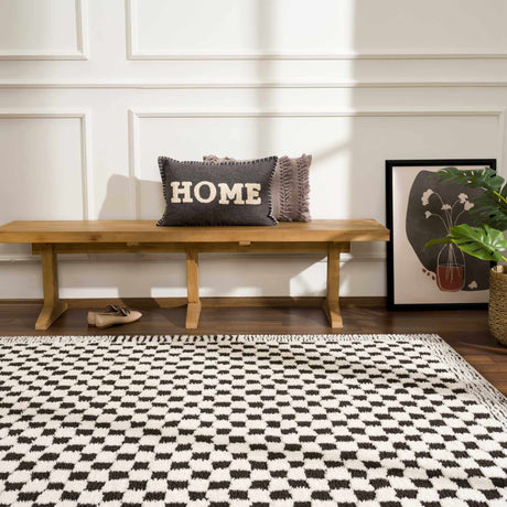 Leryn Black & White Checkered Area Rug - Ornate Home