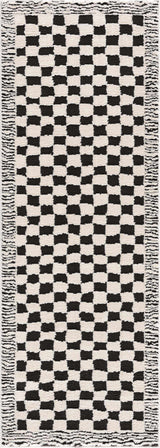 Leryn Black & White Checkered Area Rug - Ornate Home