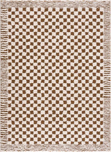 Leryn Brown Checkered Plush Rug - Ornate Home