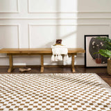 Leryn Brown Checkered Plush Rug - Ornate Home