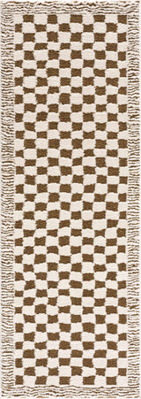 Leryn Brown Checkered Plush Rug - Ornate Home