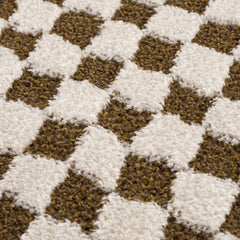 Leryn Brown Checkered Plush Rug - Ornate Home