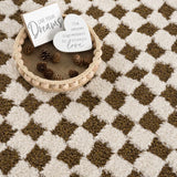 Leryn Brown Checkered Plush Rug - Ornate Home