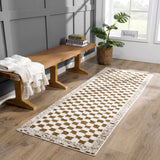 Leryn Brown&White Checkered Rug - Ornate Home