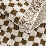 Leryn Brown&White Checkered Rug - Ornate Home