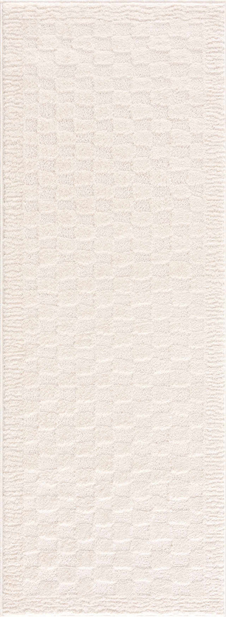 Leryn Ivory Checkered Area Rug - Ornate Home