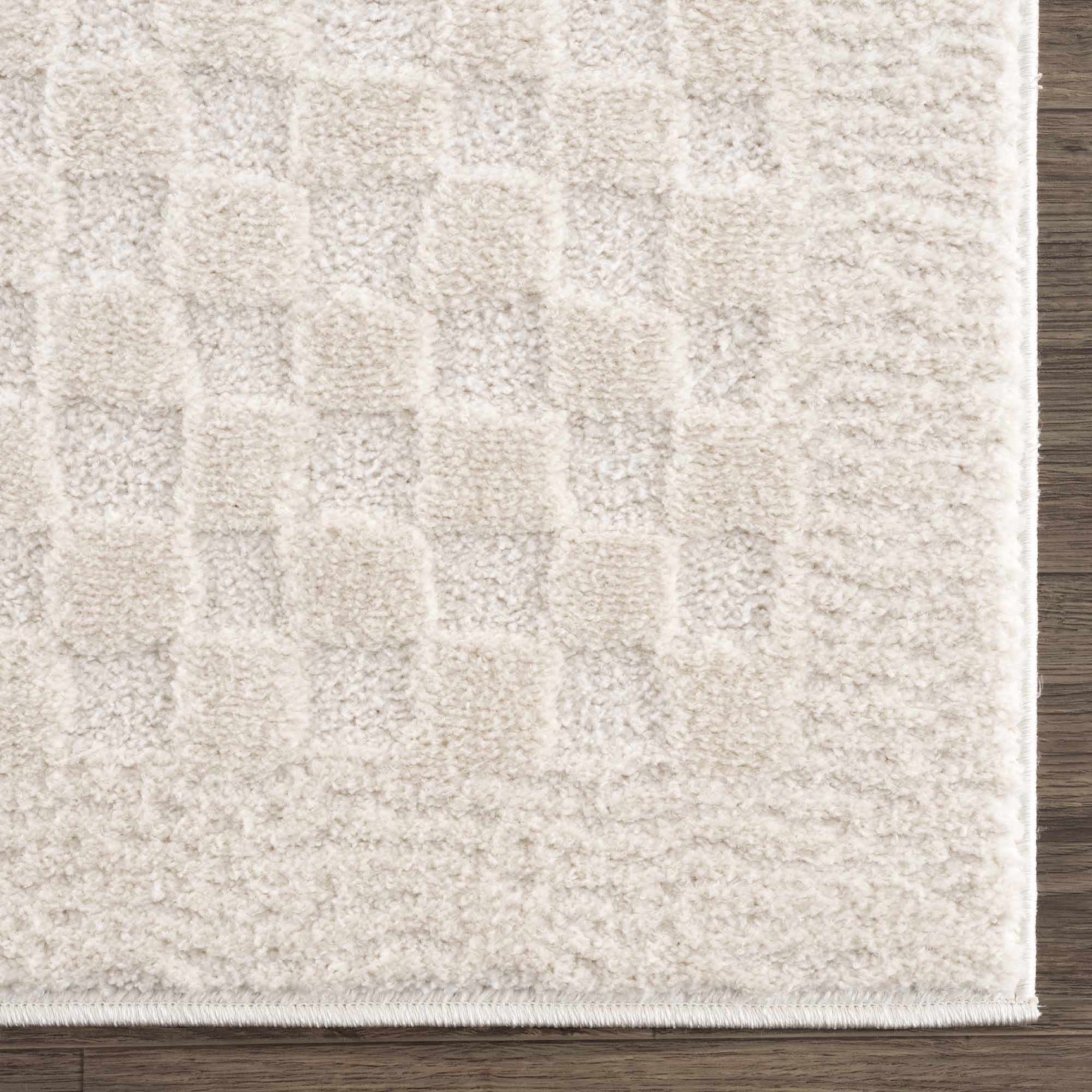 Leryn Ivory Checkered Area Rug - Ornate Home