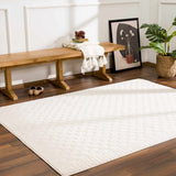 Leryn Ivory Checkered Area Rug - Ornate Home