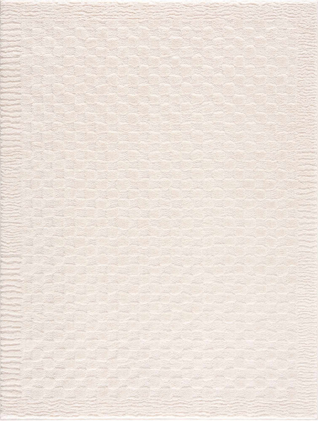 Leryn Ivory Checkered Area Rug - Ornate Home