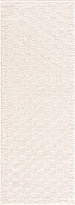 Leryn Ivory Checkered Area Rug - Ornate Home