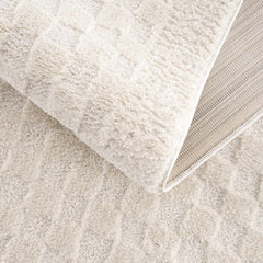 Leryn Ivory Checkered Area Rug - Ornate Home