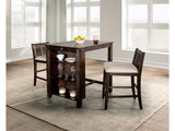 Lescles Dark Cherry 3 Pc. Counter Height Set - Ornate Home