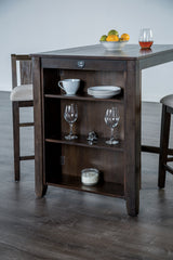 Lescles Dark Cherry 3 Pc. Counter Height Set - Ornate Home