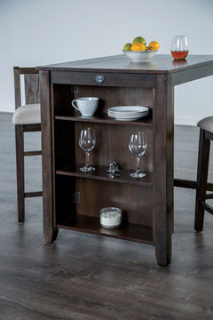 Lescles Dark Cherry 3 Pc. Counter Height Set - Ornate Home