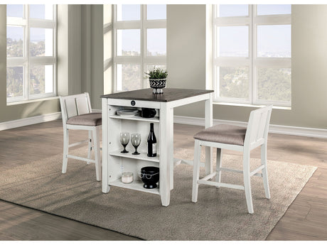 Lescles White/Gray 3 Pc. Counter Height Set - Ornate Home