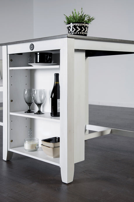 Lescles White/Gray 3 Pc. Counter Height Set - Ornate Home