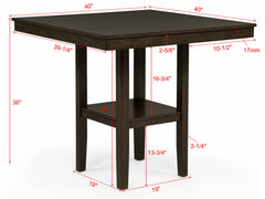 Lester Brown 5-Piece Counter Height Dining Set - Ornate Home