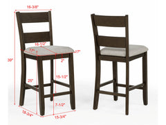 Lester Brown 5-Piece Counter Height Dining Set - Ornate Home