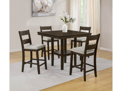 Lester Brown 5-Piece Counter Height Dining Set - Ornate Home