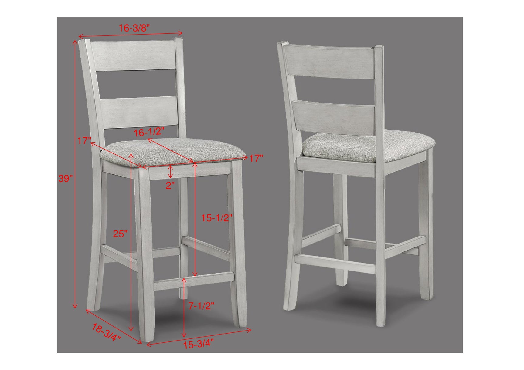 Lester Driftwood 5-Piece Counter Height Set - Ornate Home