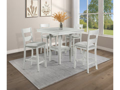 Lester Driftwood 5-Piece Counter Height Set - Ornate Home