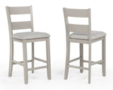 Lester Greige 5-Piece Counter Height Dining Set - Ornate Home