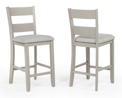 Lester Greige 5-Piece Counter Height Dining Set - Ornate Home