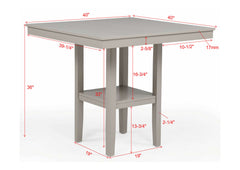 Lester Greige 5-Piece Counter Height Dining Set - Ornate Home