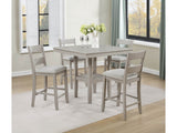 Lester Greige 5-Piece Counter Height Dining Set - Ornate Home