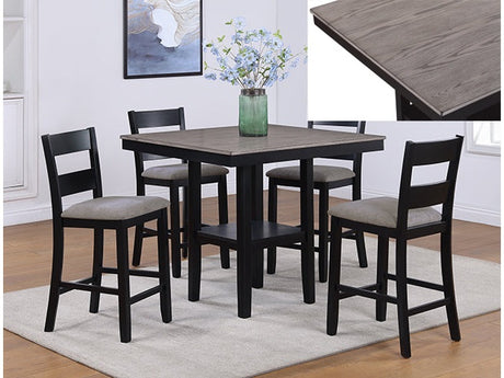 Lester Light Gray 5-Piece Counter Height Set - Ornate Home