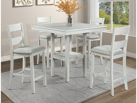 Lester Natural 5-Piece Counter Height Set - Ornate Home