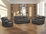 Letha Gray PU Leather Glider Recliner - Ornate Home