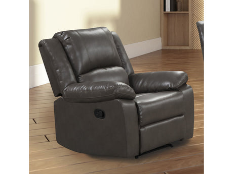 Letha Gray PU Leather Glider Recliner - Ornate Home