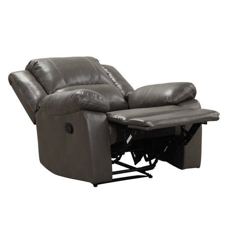 Letha Gray PU Leather Glider Recliner - Ornate Home