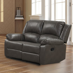 Letha Gray PU Leather Sofa & Loveseat - Ornate Home