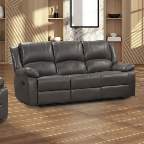 Letha Gray PU Leather Sofa & Loveseat - Ornate Home