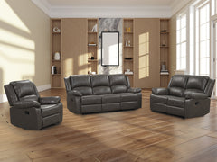 Letha Gray PU Leather Sofa & Loveseat - Ornate Home